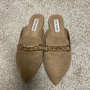 Steve Madden gold chain mules
